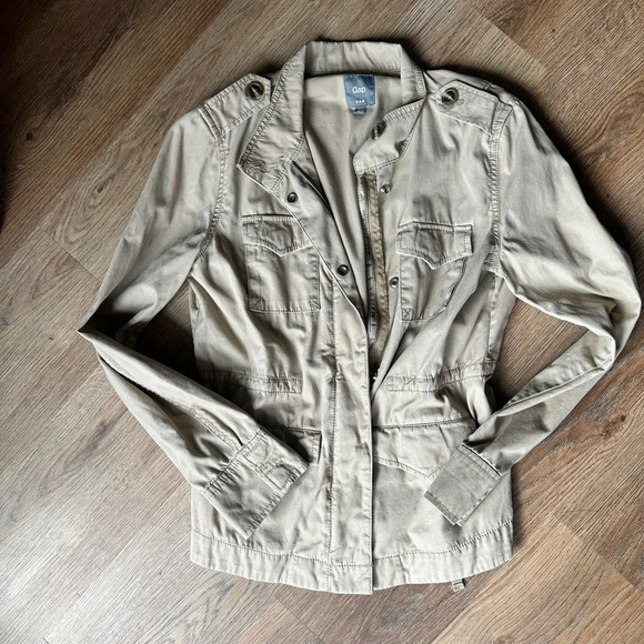 GAP Jackets & Blazers - Gap khaki cotton utility jacket, size small